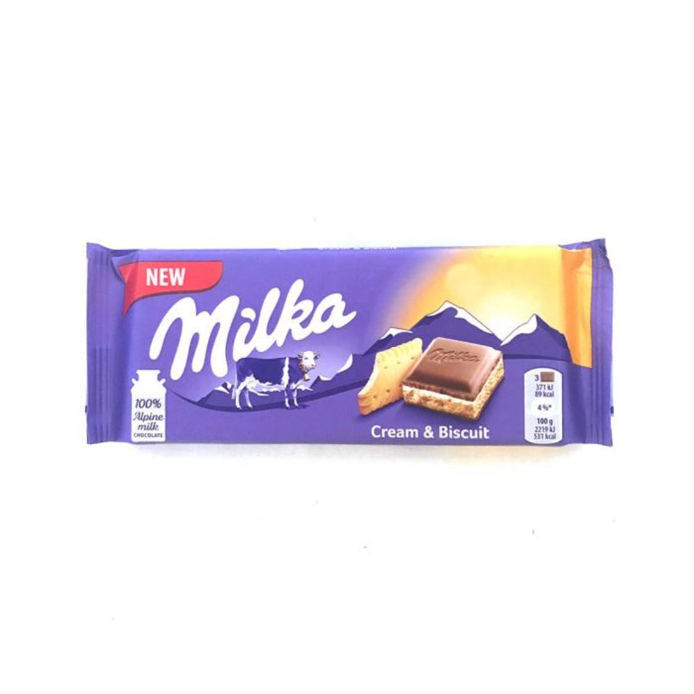 Milka Cream and Biscuit Chocolate Bar